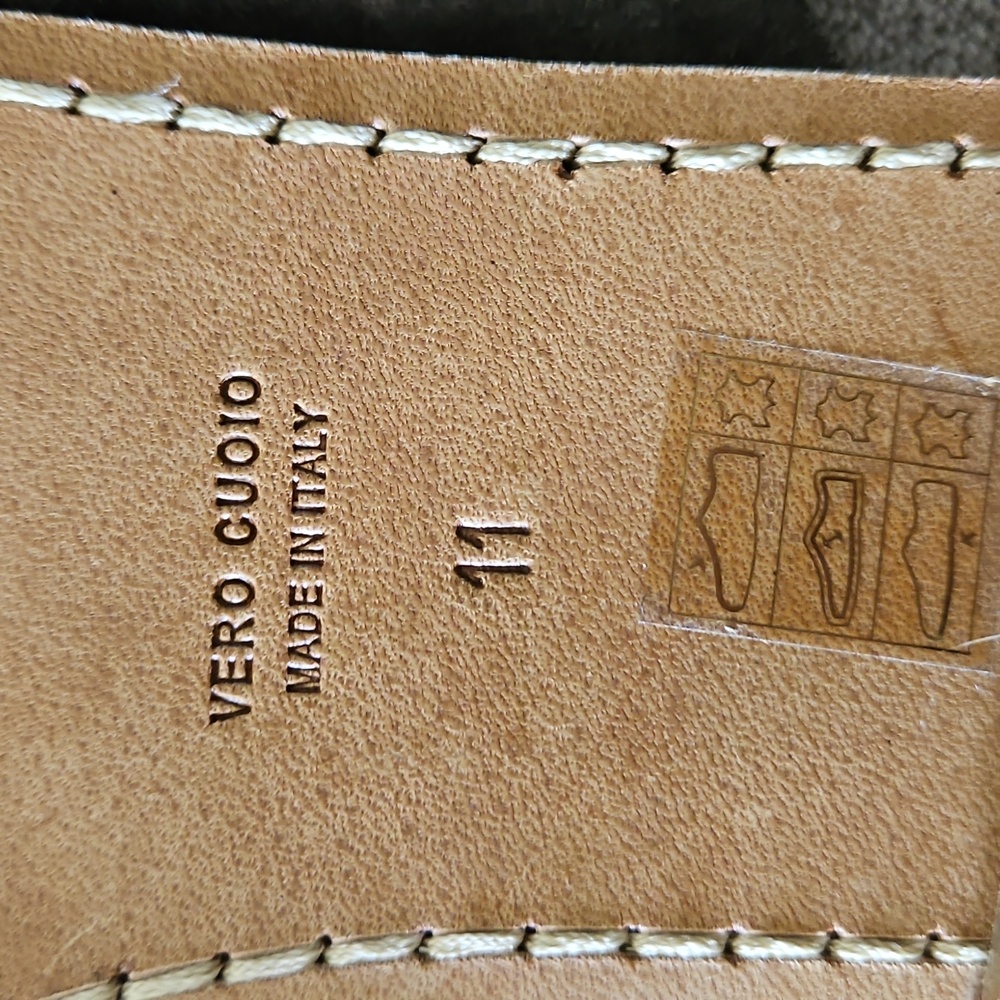 UNSUBSCRIBED Luxury Italian Suede Thong Sandals Stacked Leather Sole Brown Sz 11 - Picture 9 of 9